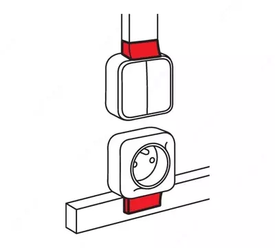 Адаптер QUTEO для мини-канала Legrand Metra 24x14 мм