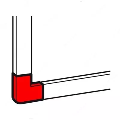 Плоский угол для мини-канала Legrand Metra 40x40 мм