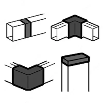 Угол универсальный (внутренний и внешний углы/заглушка/накладка на стык) для мини-канала Legrand Metra 60x40 мм