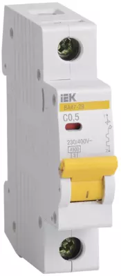 Автоматичеcкий выключатель IEK ВА 47-29 1Р 0,5А 4,5кА х-ка С