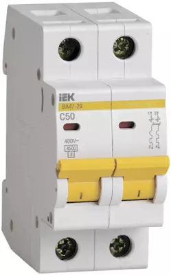 Avtomatik kalit IEK BA47-29 2P 50A 4,5kA x-ka C