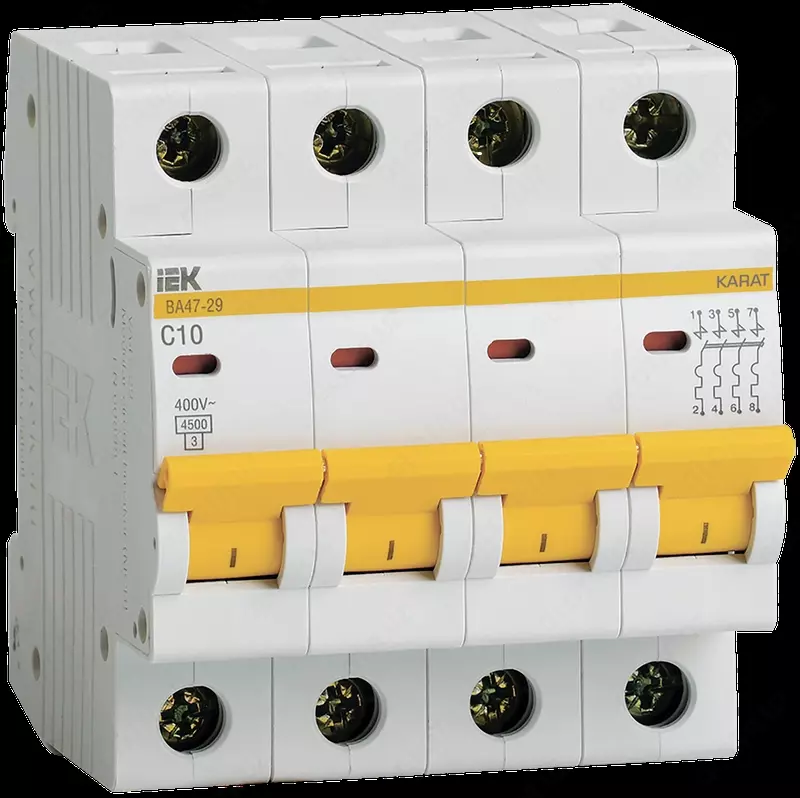 Автоматичеcкий выключатель KARAT ВА47-29 4P C 16А 4,5кА IEK