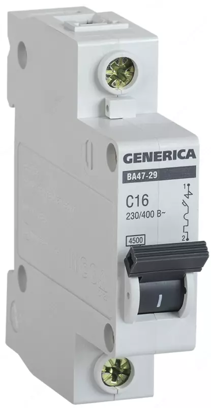 Автоматичеcкий выключатель GENERICA ВА47-29 1Р 16А 4,5кА х-ка С IEK