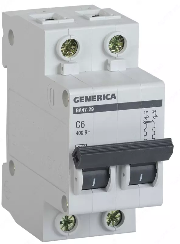 Автоматичеcкий выключатель GENERICA ВА47-29 2Р 6А 4,5кА х-ка С IEK