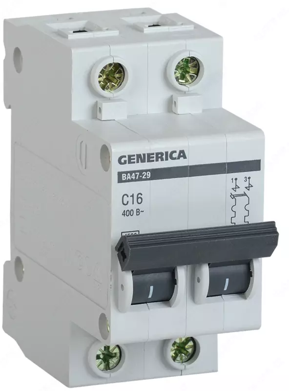 Avtomatik o'chirgich GENERICA BA47-29 2P 16A 4,5kA IEK bilan