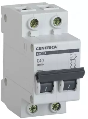Avtomatik o'chirgich GENERICA BA47-29 2P 40A 4,5kA IEK bilan