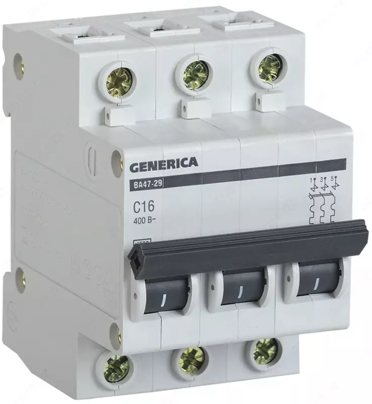 Автоматичеcкий выключатель GENERICA ВА47-29 3Р 16А 4,5кА х-ка С IEK