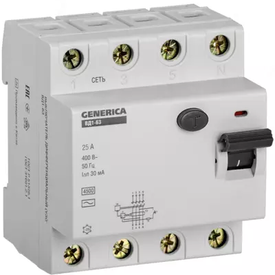 Differensial kalit (RCD) VD1-63 4P 25A 30mA GENERICA (IEK)