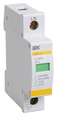 Ограничитель импульсных перенапряжений ОПС1-C 1Р In=20kA Un=400B Im=40kA IEK