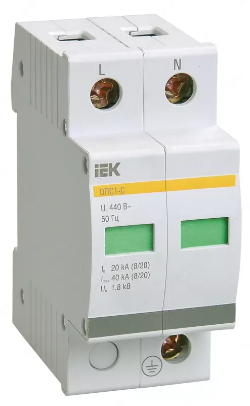 Ограничитель импульсных перенапряжений ОПС1-C 2Р In=20kA Un=400B Im=40kA IEK