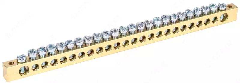 Шина PEN "земля-ноль" 8х12мм 24/2 (24групп/креп по краям) IEK - 36 400 сум