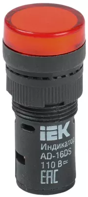 Лампа AD16DS(LED)матрица d16мм красный 230 В AC IEK