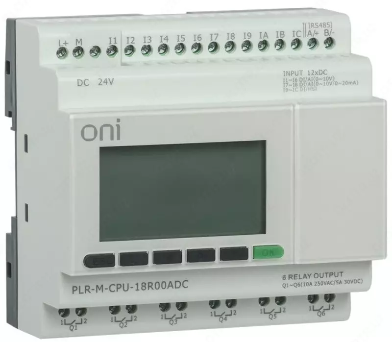 Micro PLC ONI, 12 raqamli kirish, 6 o'rni chiqishi, IEK (kengaytiriladigan versiya)