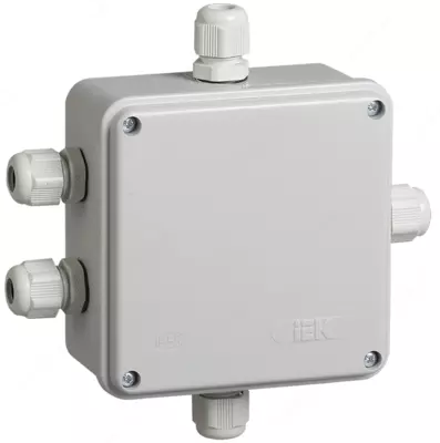 Коробка распаячная КМ41330 о/п 100х100х50 мм PG9 IP55 серая IEK