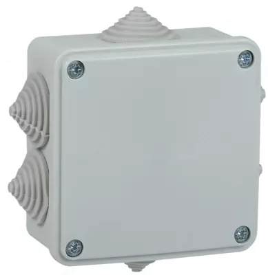 Коробка распаячная КМ о/п 100х100х45 мм IP44 6 вводов (RAL 7035) IEK