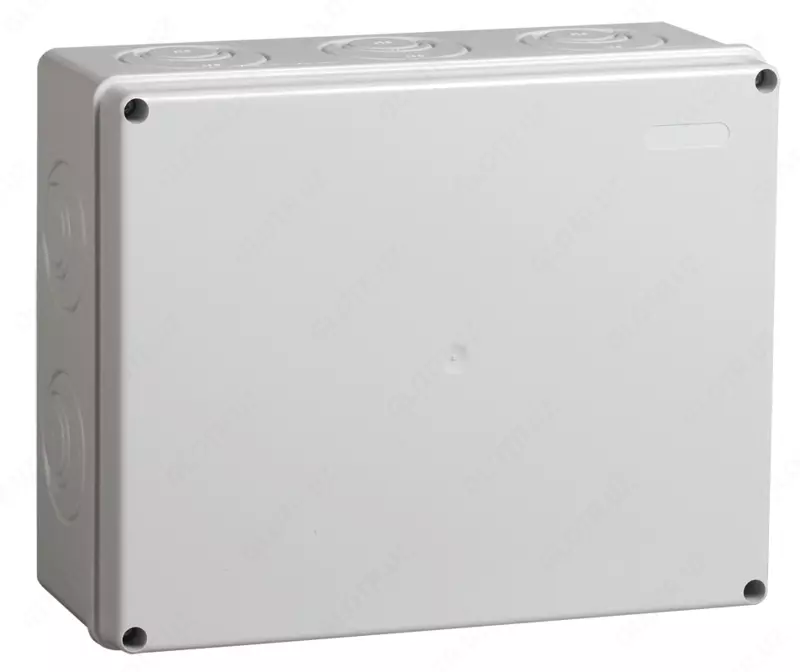 Коробка распаячная КМ41342 о/п 240х195х90 мм с монтажной платой IP55 5 вводов серая IEK