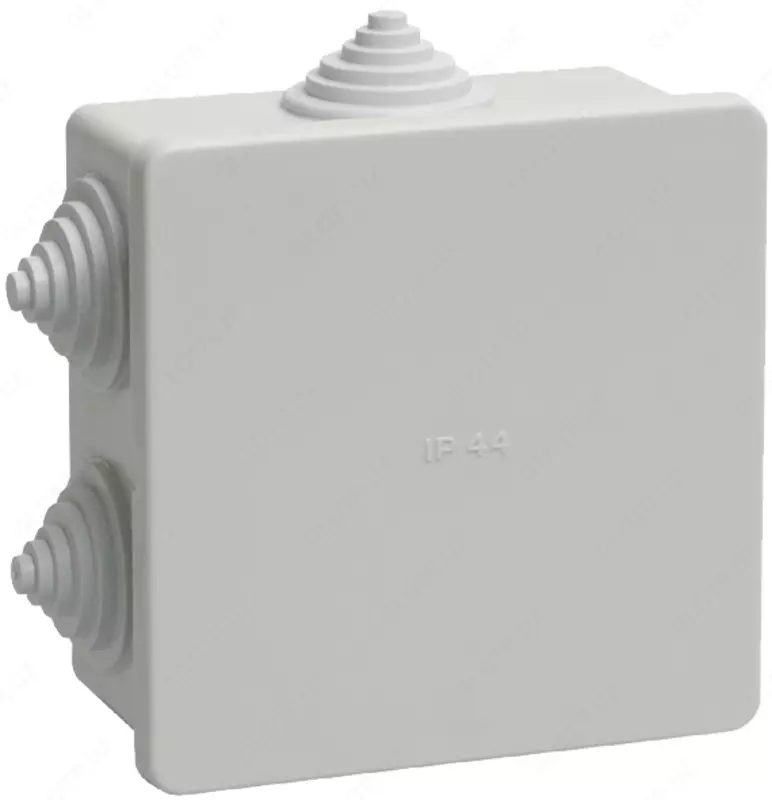 Коробка КМ41235 распаячная для о/п 85х85х40 мм IP44 (RAL7035, 6 гермовводов)