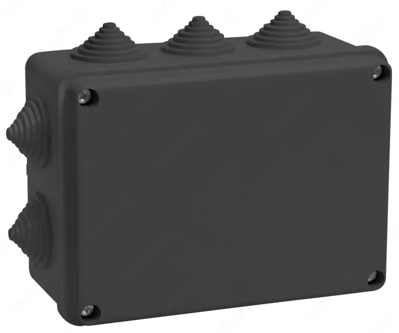 Коробка распаячная КМ41242 150х110х70 мм IP55 10 вводов черная IEK