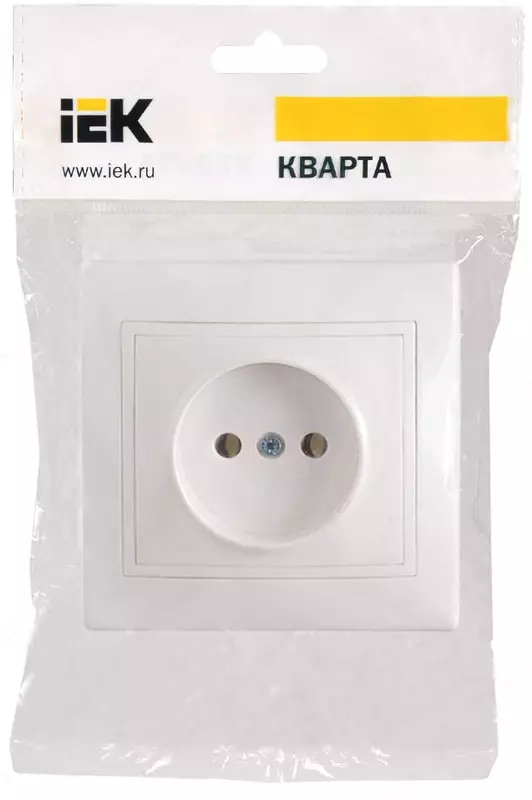 Розетка РС10-2-КБ 1-местная без з/к, без защитной шторки, 10 А КВАРТА (белый) IEK