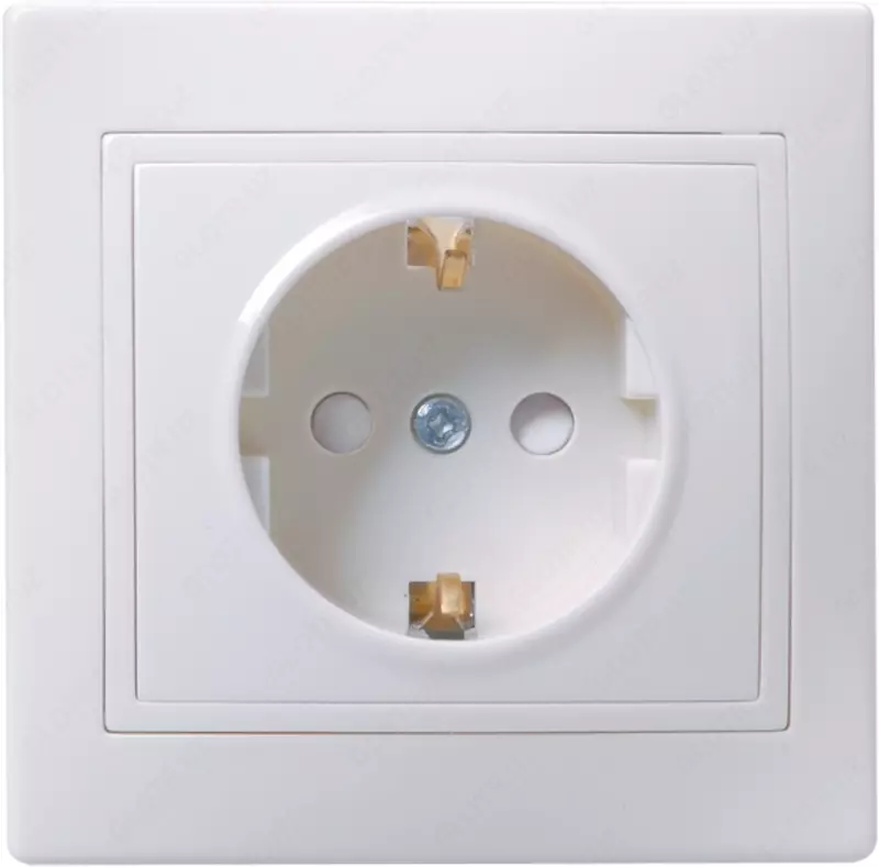 Розетка РСш10-3-КБ 1-местная с з/к, с защитной шторкой, 16 А КВАРТА (белый) IEK