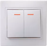 VS10-2-1-KB 2-tugmali kalit 10 A QUARTER (oq) IEK