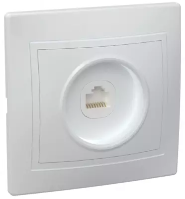 Розетка компьютерная 1-местная РК10-КБ КВАРТА (белый) IEK