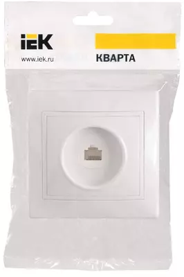 Розетка компьютерная 1-местная РК10-КБ КВАРТА (белый) IEK