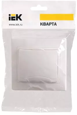1-to'dali RSb10-3-KB rozetkasi yerga ulangan va qopqoq 16 A KVARTA (oq) IEK