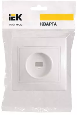 Розетка телефонная 1-местная RJ11 РТ10-КБ КВАРТА (белый) IEK