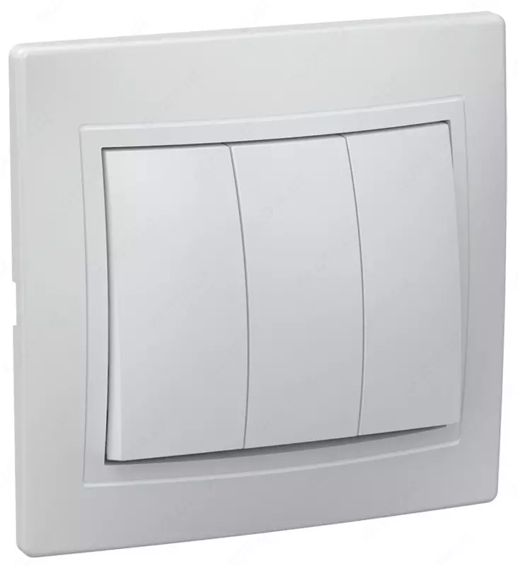Выключатель ВС10-3-0-КБ 3-клавишный 10 А КВАРТА (белый) IEK
