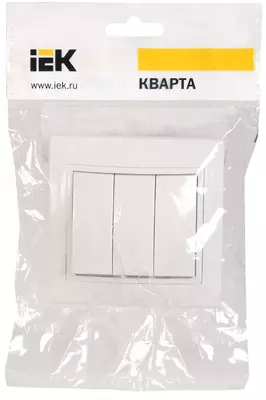 Выключатель ВС10-3-0-КБ 3-клавишный 10 А КВАРТА (белый) IEK