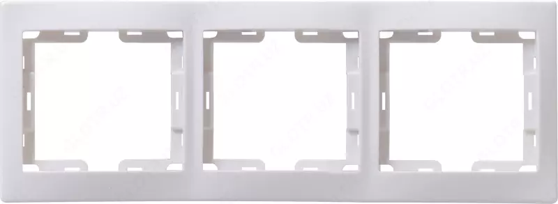 Рамка 3-местная горизонтальная РГ-3-КБ КВАРТА (белый) IEK