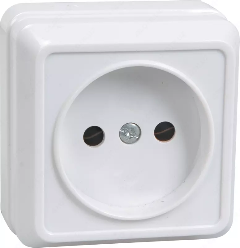 Розетка 1-местная РС20-2-ОБ без з/к открытой установки, 10А ОКТАВА (белый) GENERICA