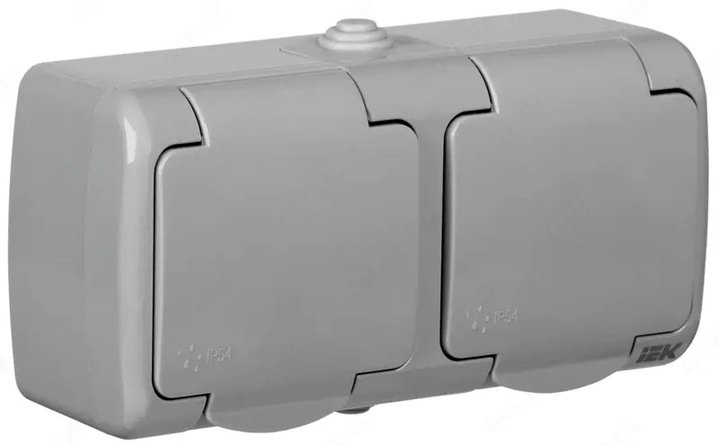 Розетка 2-местная РСш22-2-А с з/к и крышкой открытая установка 16А IP54 AQUATIC GENERICA