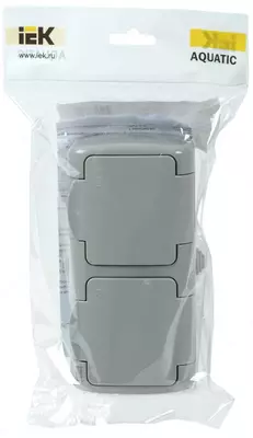 Розетка 2-местная РСш22-2-А с з/к и крышкой открытая установка 16А IP54 AQUATIC GENERICA