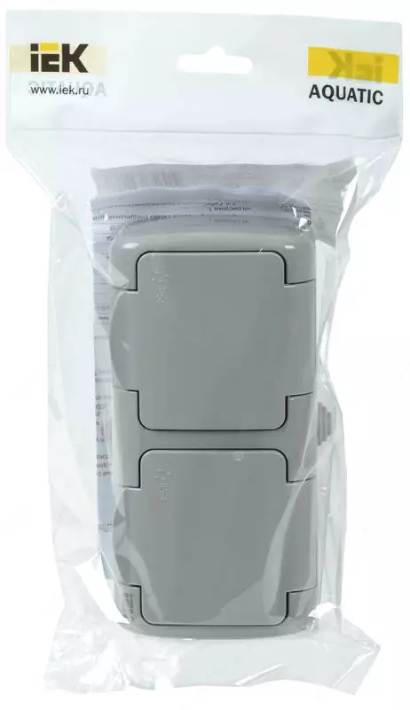 Розетка 2-местная РСш22-2-А с з/к и крышкой открытая установка 16А IP54 AQUATIC GENERICA