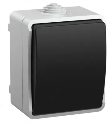 Выключатель проходной ВС20-1-0-ФСр 1-клавиш., откр. установка 10А IP54 ФОРС (серый) IEK