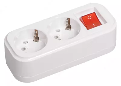 Розетка разборная переносная с выключателем К02В 2 места CLASSIC IEK