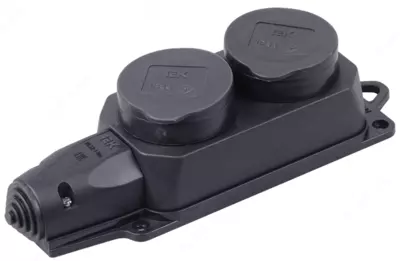 Розетка (колодка) РБ32-1-0м 2-местная IP44 ОМЕГА IEK