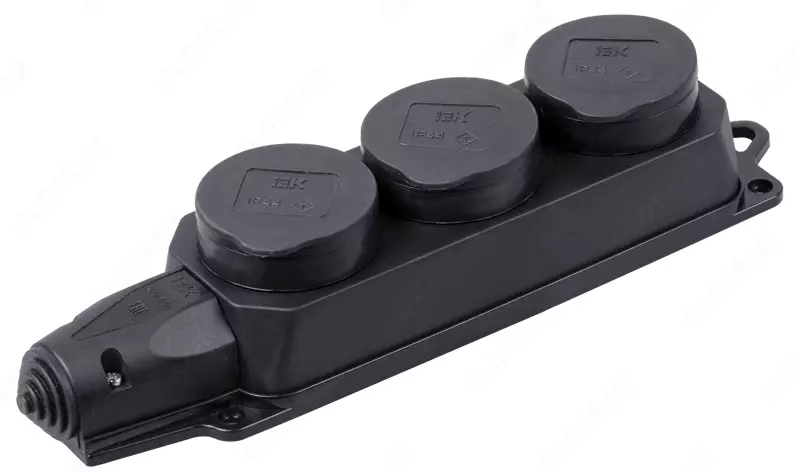 Розетка (колодка) РБ33-1-0м 3-местная IP44 ОМЕГА IEK