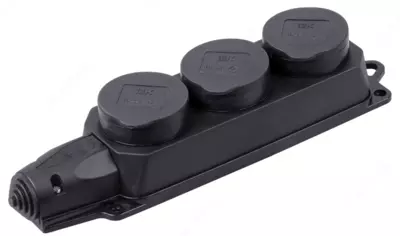 Розетка (колодка) РБ33-1-0м 3-местная IP44 ОМЕГА IEK