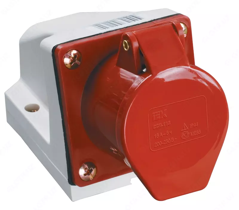 Розетка стационарная ССИ-115 16А-6ч/380-415В 3P+PE+N IP44 IEK