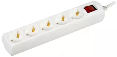 Удлинитель У05В 5 мест 2P+PE/5м 3х1мм2 10А/250В GENERICA (с выключателем)