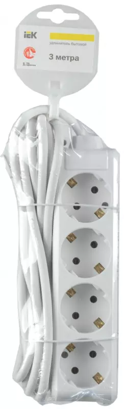 Удлинитель У04 4 места 2P+PE/3метра 3х1мм2 16А/250 IEK
