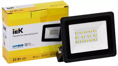 Прожектор СДО 06-20 светодиодный черный IP65 6500K IEK