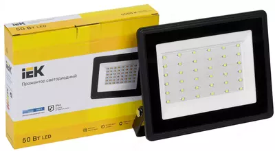 Прожектор СДО 06-50 светодиодный черный IP65 6500K IEK