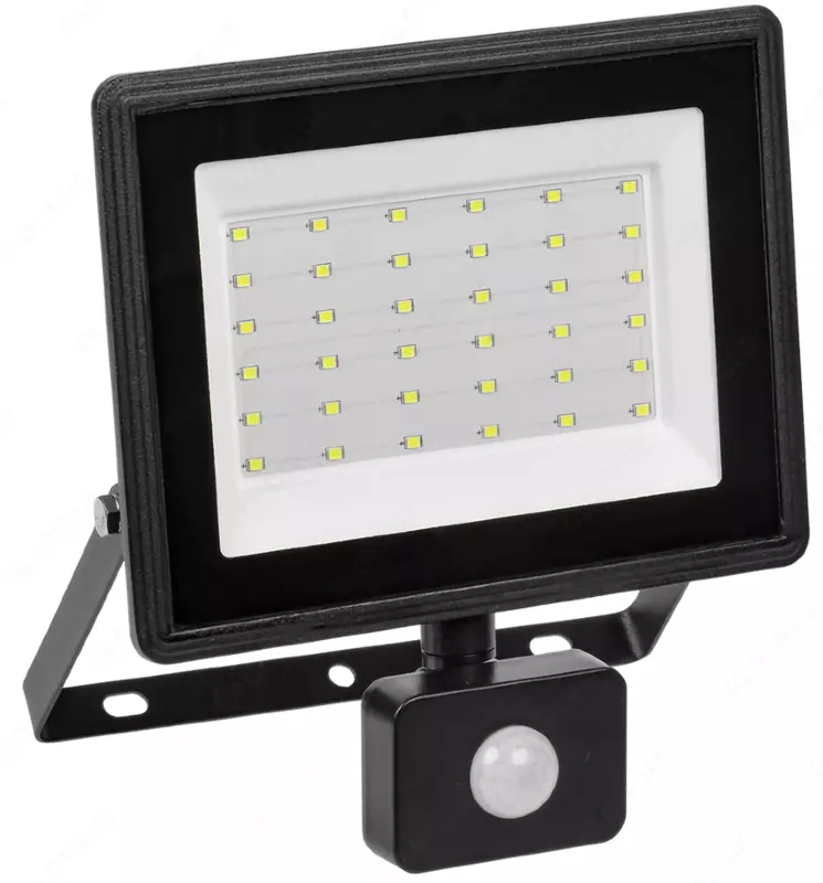 Прожектор СДО 06-50Д светодиодный с датчиком движения черный IP54 6500K IEK