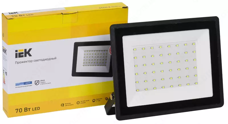 Прожектор СДО 06-70 светодиодный черный IP65 6500K IEK