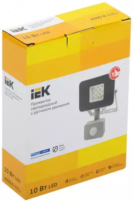 Прожектор СДО 07-10Д светодиодный с датчиком движения серый IP54 IEK