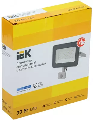 Прожектор СДО 07-30Д светодиодный с датчиком движения серый IP54 IEK